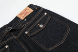 DAXUEN dark blue wide-leg denim jeans with contrast stitching