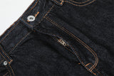 DAXUEN dark blue wide-leg denim jeans with contrast stitching