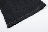 DAXUEN dark blue wide-leg denim jeans with contrast stitching