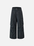 Dark Brown Wide-Leg Cargo Pants