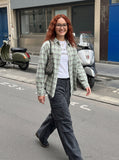 DAXUEN dark brown wide-leg cargo pants — model photo