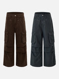 DAXUEN dark brown wide-leg cargo pants