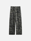 DAXUEN dark green camouflage relaxed cargo pants