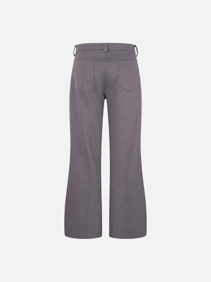 DAXUEN Dark grey women's flared pants with graphic details