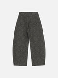 DAXUEN dark grey leopard print wide-leg pants