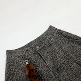 DAXUEN dark grey leopard print wide-leg pants