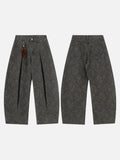 DAXUEN dark grey leopard print wide-leg pants