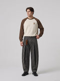 DAXUEN dark grey leopard print wide-leg pants — model photo