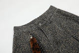 DAXUEN dark grey leopard print wide-leg pants