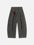 DAXUEN dark grey leopard print wide-leg pants