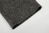 DAXUEN dark grey leopard print wide-leg pants