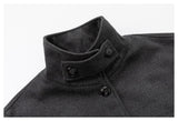 DAXUEN dark grey peplum coat with high collar
