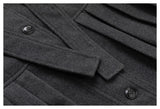 DAXUEN dark grey peplum coat with high collar