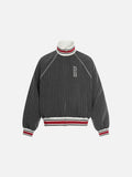 DAXUEN dark grey pinstripe oversized track jacket