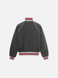 DAXUEN dark grey pinstripe oversized track jacket