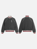 DAXUEN dark grey pinstripe oversized track jacket