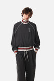 DAXUEN dark grey pinstripe oversized track jacket