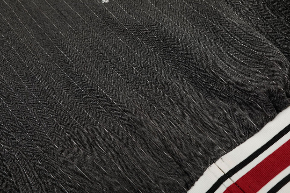 DAXUEN dark grey pinstripe oversized track jacket