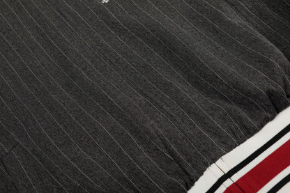DAXUEN dark grey pinstripe oversized track jacket