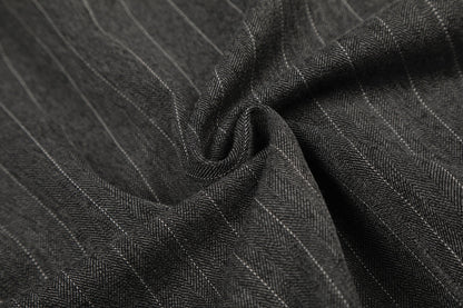 DAXUEN dark grey pinstripe oversized track jacket