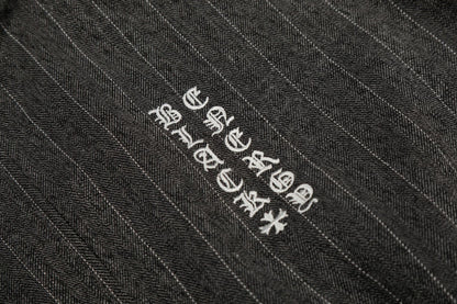 DAXUEN dark grey pinstripe oversized track jacket