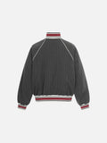 DAXUEN dark grey pinstripe oversized track jacket