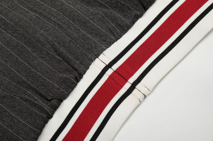 DAXUEN dark grey pinstripe oversized track jacket