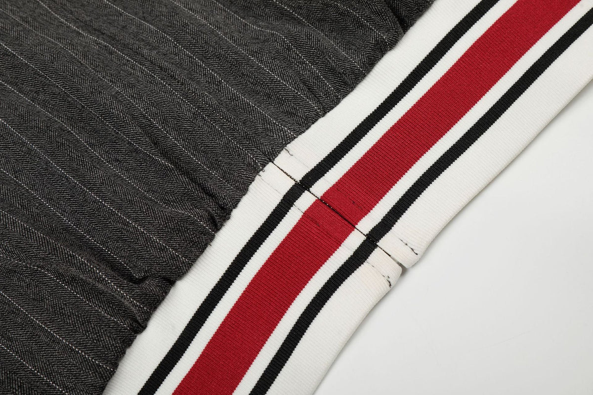 DAXUEN dark grey pinstripe oversized track jacket