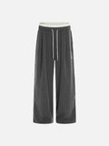 DAXUEN dark grey pinstriped wide-leg pants