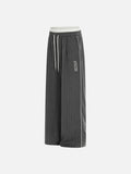 DAXUEN dark grey pinstriped wide-leg pants