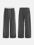 DAXUEN dark grey pinstriped wide-leg pants