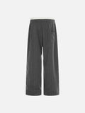 DAXUEN dark grey pinstriped wide-leg pants