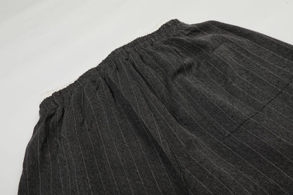 DAXUEN dark grey pinstriped wide-leg pants