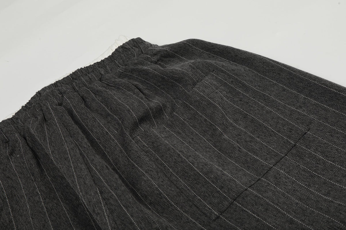 DAXUEN dark grey pinstriped wide-leg pants