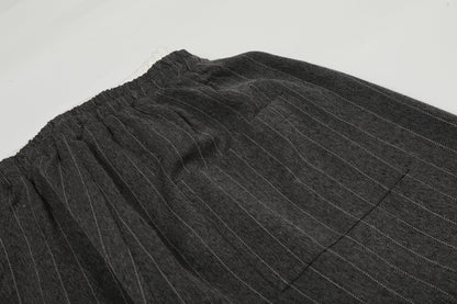 DAXUEN dark grey pinstriped wide-leg pants