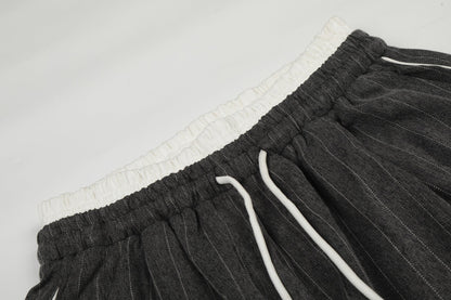 DAXUEN dark grey pinstriped wide-leg pants
