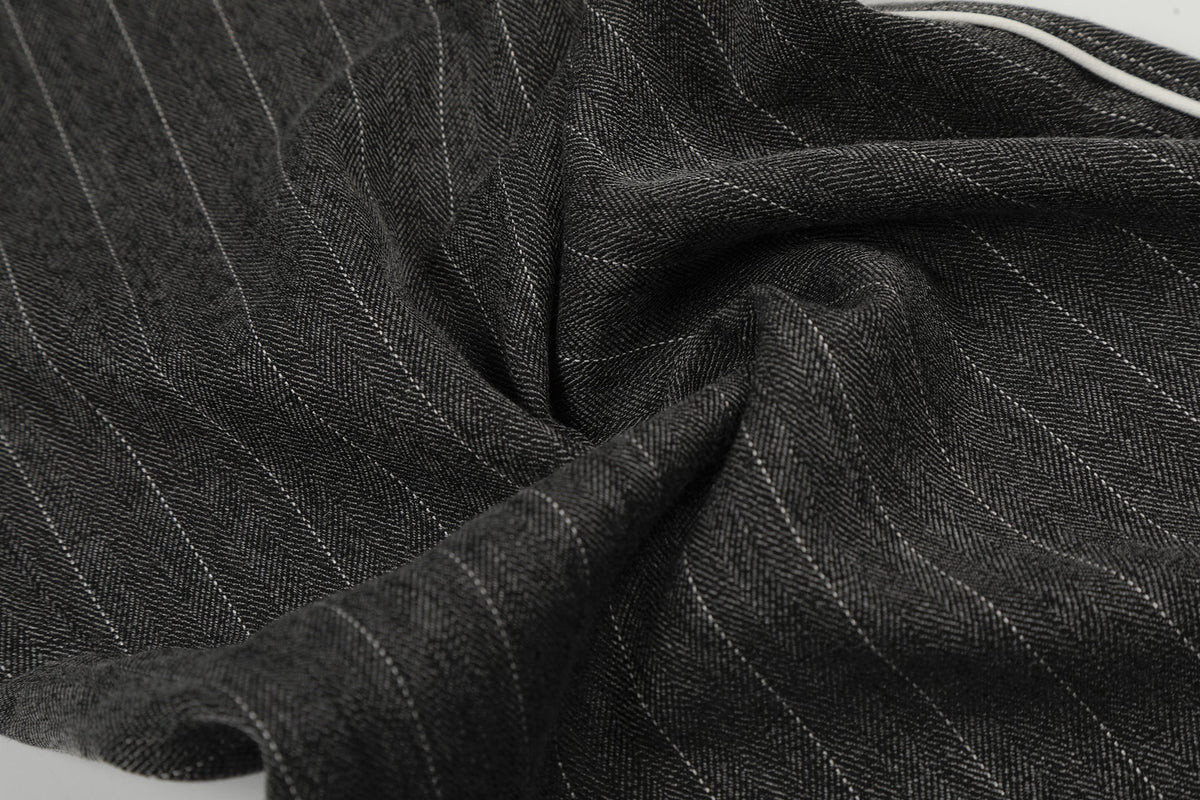 DAXUEN dark grey pinstriped wide-leg pants
