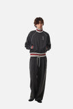 DAXUEN dark grey pinstriped wide-leg pants