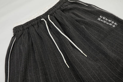 DAXUEN dark grey pinstriped wide-leg pants