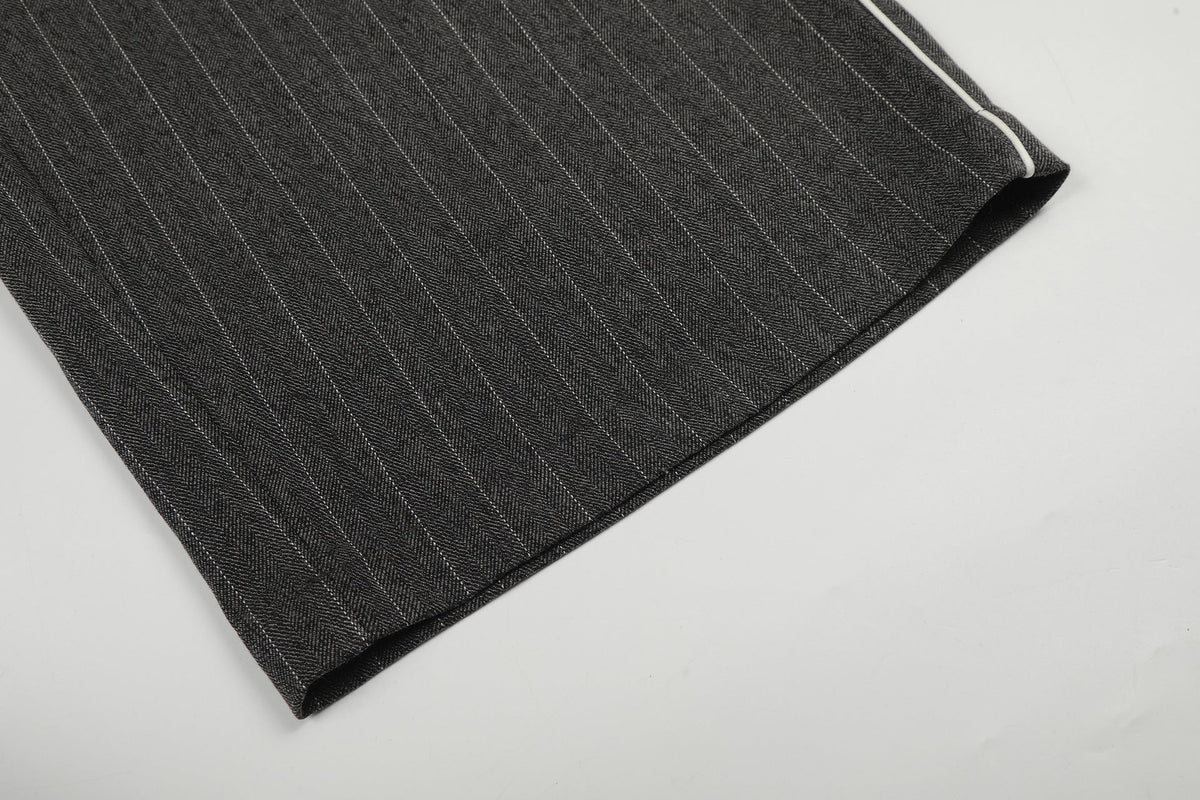 DAXUEN dark grey pinstriped wide-leg pants
