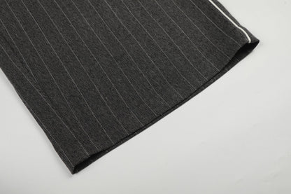 DAXUEN dark grey pinstriped wide-leg pants
