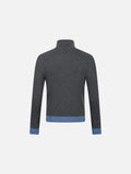 DAXUEN dark grey ribbed polo mock neck sweater