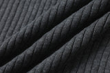 DAXUEN dark grey ribbed polo mock neck sweater