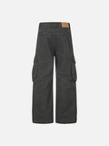 DAXUEN dark grey wide-leg cargo pants with silver spikes
