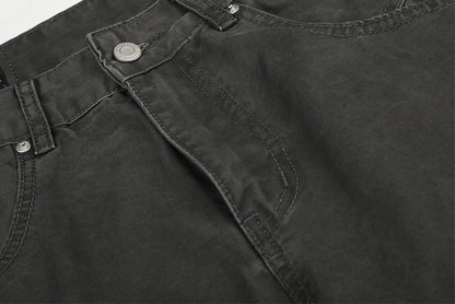 DAXUEN dark grey wide-leg cargo pants with silver spikes