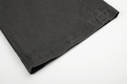DAXUEN dark grey wide-leg cargo pants with silver spikes