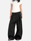 DAXUEN dark grey wide-leg high-waisted trousers