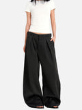 DAXUEN dark grey wide-leg high-waisted trousers