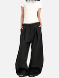 DAXUEN dark grey wide-leg high-waisted trousers