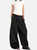 DAXUEN dark grey wide-leg high-waisted trousers